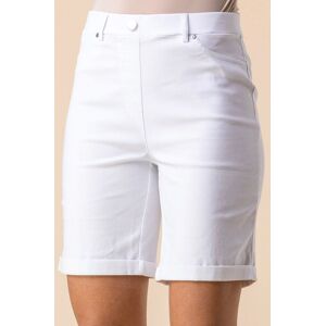 Roman Women's Elastic Waist Turn Up Stretch Shorts in White Size: 20 White 20 Roman Women's Elastic Waist Turn Up Stretch Shorts in White Size: 20 White 20
