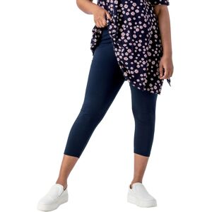 Roman Women's Curve Plain Elastic Waist Cropped Leggings in Navy Size: 18 Navy 18 Roman Women's Curve Plain Elastic Waist Cropped Leggings in Navy Size: 18 Navy 18