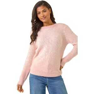 Roman Women's Mosaic Print Fluffy Jumper in Light Pink Size: 18 Light Pink 18 Roman Women's Mosaic Print Fluffy Jumper in Light Pink Size: 18 Light Pink 18