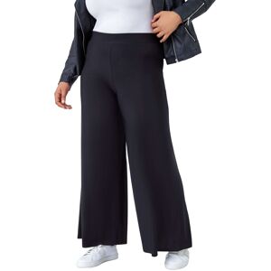 Roman Women's Curve Elastic Waist Wide Leg Trousers in Black Size: 18 Black 18 Roman Women's Curve Elastic Waist Wide Leg Trousers in Black Size: 18 Black 18