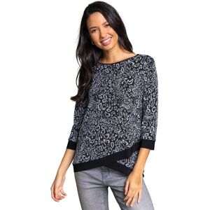 Roman Women's Shimmer Animal Print Asymmetric Top in Silver Size: 12 Silver 12 Roman Women's Shimmer Animal Print Asymmetric Top in Silver Size: 12 Silver 12
