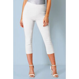 Roman Women's Petite Cropped Stretch Trouser in White Size: 12 White 12 Roman Women's Petite Cropped Stretch Trouser in White Size: 12 White 12