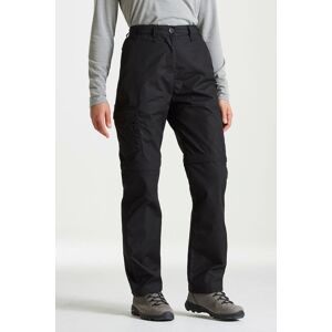 Craghoppers Women's Expert Kiwi Water Repellant Convertible Trousers in Black Size: 18R Black 18R Craghoppers Women's Expert Kiwi Water Repellant Convertible Trousers in Black Size: 18R Black 18R