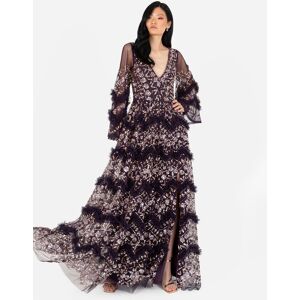 Maya Deluxe Women's Fully Embellished Maxi Dress in Purple Size: 10 Purple 10 Maya Deluxe Women's Fully Embellished Maxi Dress in Purple Size: 10 Purple 10