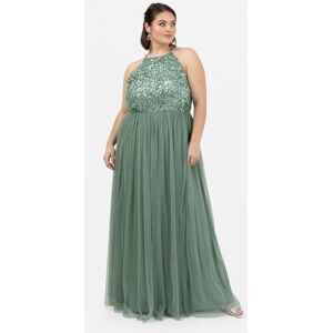 Maya Deluxe Women's Embellished Halter Neck Maxi Dress in Dark Green Size: 16 Dark Green 16 Maya Deluxe Women's Embellished Halter Neck Maxi Dress in Dark Green Size: 16 Dark Green 16