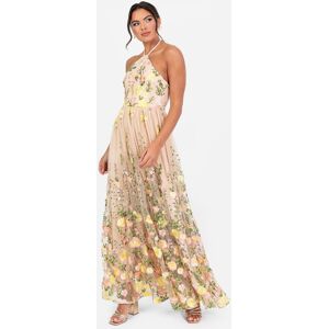 Maya Deluxe Women's Floral Halter Neck Maxi Dress Size: 16 Multicolor 16 Maya Deluxe Women's Floral Halter Neck Maxi Dress Size: 16 Multicolor 16