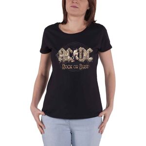 AC/DC Women's Rock or Bust Skinny Fit T-Shirt in Black Size: Small Black S AC/DC Women's Rock or Bust Skinny Fit T-Shirt in Black Size: Small Black S