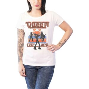 Queen Women's 1976 Tour Silhouettes Boyfriend Fit T-Shirt in White Size: Small White S Queen Women's 1976 Tour Silhouettes Boyfriend Fit T-Shirt in White Size: Small White S
