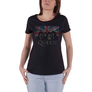 Queen Women's Union Jack Vintage Logo Skinny Fit T-Shirt in Black Size: Medium Black M Queen Women's Union Jack Vintage Logo Skinny Fit T-Shirt in Black Size: Medium Black M
