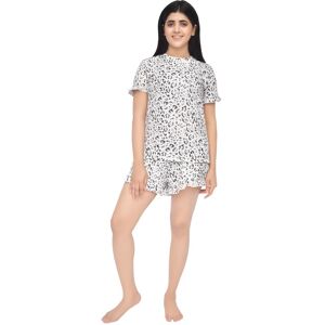 Smart Living Women's Casual Grey Leopard Print Frill Short Sleeve Tee & Shorts Loungewear Set Size: Medium Grey M Smart Living Women's Casual Grey Leopard Print Frill Short Sleeve Tee & Shorts Loungewear Set Size: Medium Grey M