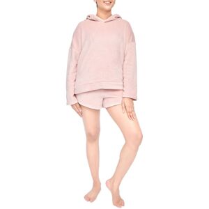 Smart Living Women's Soft & Cozy Fleece Loungewear Hoodie & Short Set in Pink Size: Small Pink S Smart Living Women's Soft & Cozy Fleece Loungewear Hoodie & Short Set in Pink Size: Small Pink S