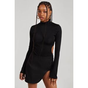 Pink Vanilla Women's Slinky Cut Out Flare Sleeve Bodysuit in Black Size: 8 Black 8 Pink Vanilla Women's Slinky Cut Out Flare Sleeve Bodysuit in Black Size: 8 Black 8