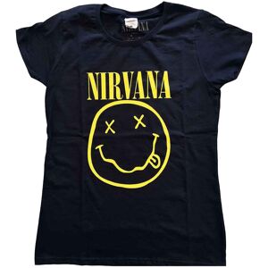 Nirvana Women's Yellow Gunge Smile Skinny Fit T-Shirt in Navy Size: XL Navy XL Nirvana Women's Yellow Gunge Smile Skinny Fit T-Shirt in Navy Size: XL Navy XL