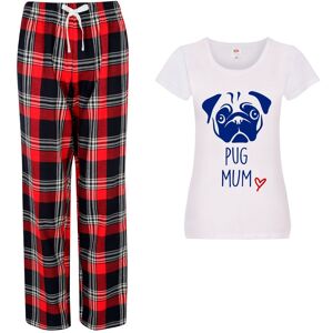 60 SECOND MAKEOVER Women's Pug Mum Pyjamas Tartan Trouser Bottoms Pyjama Dog Pyjamas in Red Size: Large Red L 60 SECOND MAKEOVER Women's Pug Mum Pyjamas Tartan Trouser Bottoms Pyjama Dog Pyjamas in Red Size: Large Red L