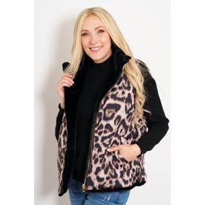 Sarta Women's Tamsin Leopard Print Faux Fur Lined Reversible Gilet in Beige Size: Medium Beige M Sarta Women's Tamsin Leopard Print Faux Fur Lined Reversible Gilet in Beige Size: Medium Beige M
