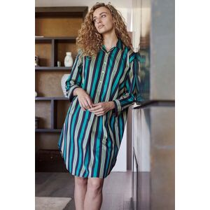 British Boxers Women's "Jade Regimental" Cotton Satin Stripe Nightshirt in Navy Size: Small Navy S British Boxers Women's "Jade Regimental" Cotton Satin Stripe Nightshirt in Navy Size: Small Navy S