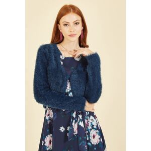 Yumi Women's Navy Eyelash Curved Bolero Size: Small Navy S Yumi Women's Navy Eyelash Curved Bolero Size: Small Navy S