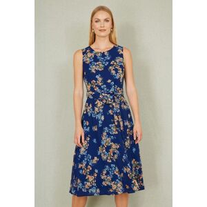 Yumi Women's Navy Floral Skater Sleeveless Dress in Blue Size: 14 Blue 14 Yumi Women's Navy Floral Skater Sleeveless Dress in Blue Size: 14 Blue 14