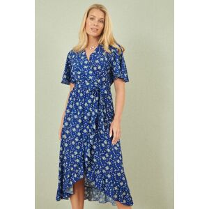 Yumi Blue Floral Wrap Dress - Dress Yumi Blue Floral Wrap Dress - Dress