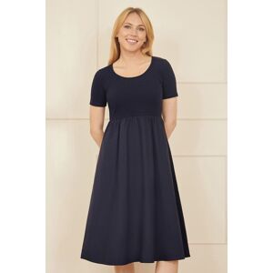 Yumi Women's Navy Jersey Top & Cotton Midi Dress Size: 10 Navy 10 Yumi Women's Navy Jersey Top & Cotton Midi Dress Size: 10 Navy 10