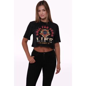 Stranger Things Women's Hellfire Club Front Logo Print Christmas Cropped Top in Grey Size: Medium Grey M Stranger Things Women's Hellfire Club Front Logo Print Christmas Cropped Top in Grey Size: Medium Grey M