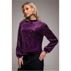 Goddiva Women's Sequin Velvet Jumper in Magenta Size: 12 Magenta 12 Goddiva Women's Sequin Velvet Jumper in Magenta Size: 12 Magenta 12