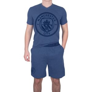Manchester City FC Adults Short Pyjama Set in Blue Size: Large Blue L Manchester City FC Adults Short Pyjama Set in Blue Size: Large Blue L