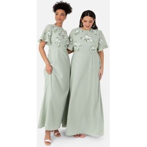 Maya Deluxe Women's Embellished Angel Sleeve Chiffon Maxi Dress in Mint Size: 8 Mint 8 Maya Deluxe Women's Embellished Angel Sleeve Chiffon Maxi Dress in Mint Size: 8 Mint 8