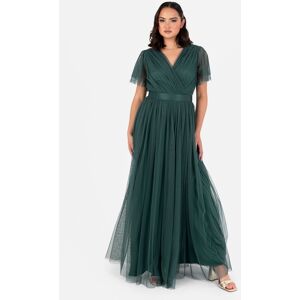 Anaya with Love Women's Faux Wrap Short Sleeve Maxi Dress in Emerald Size: 18 Emerald 18 Anaya with Love Women's Faux Wrap Short Sleeve Maxi Dress in Emerald Size: 18 Emerald 18