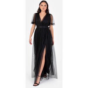 Anaya with Love Women's Faux Wrap Short Sleeve Belted Maxi Dress in Black Size: 8 Black 8 Anaya with Love Women's Faux Wrap Short Sleeve Belted Maxi Dress in Black Size: 8 Black 8