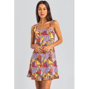 Enorsia Women's Frill Hem Smocked Back Printed Nightwear in Purple Size: 16 Purple 16 Enorsia Women's Frill Hem Smocked Back Printed Nightwear in Purple Size: 16 Purple 16