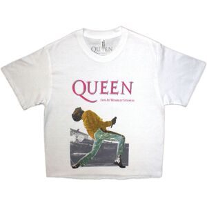 Queen Women's Wembley Stadium Magenta Logo Crop Top in White Size: Small White S Queen Women's Wembley Stadium Magenta Logo Crop Top in White Size: Small White S