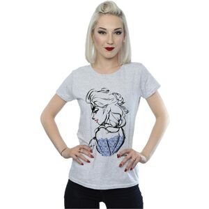 Disney Women's Frozen Elsa Sketch Mono Cotton T-Shirt in Grey Size: Small Grey S Disney Women's Frozen Elsa Sketch Mono Cotton T-Shirt in Grey Size: Small Grey S