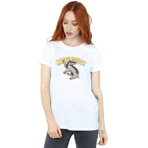 Harry Potter Women's Hufflepuff Cotton Boyfriend T-Shirt in White Size: Medium White M Harry Potter Women's Hufflepuff Cotton Boyfriend T-Shirt in White Size: Medium White M