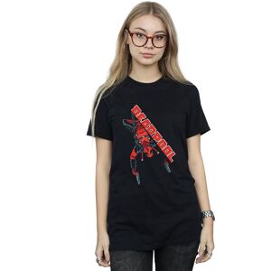 Marvel Women's Deadpool Hang Split Cotton Boyfriend T-Shirt in Black Size: 2XL Black 2XL Marvel Women's Deadpool Hang Split Cotton Boyfriend T-Shirt in Black Size: 2XL Black 2XL