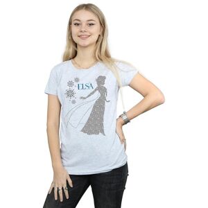 Disney Women's Frozen Elsa Christmas Silhouette Cotton T-Shirt in Grey Size: Medium Grey M Disney Women's Frozen Elsa Christmas Silhouette Cotton T-Shirt in Grey Size: Medium Grey M