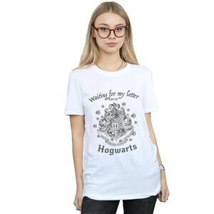 Harry Potter Women's Waiting For My Letter Hogwarts Cotton Boyfriend T-Shirt in White Size: XL White XL Harry Potter Women's Waiting For My Letter Hogwarts Cotton Boyfriend T-Shirt in White Size: XL White XL