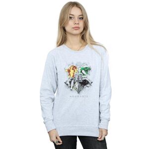 Harry Potter Women's Hogwarts Painted Crest Sweatshirt in Grey Size: Medium Grey M Harry Potter Women's Hogwarts Painted Crest Sweatshirt in Grey Size: Medium Grey M