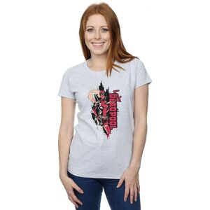 Marvel Women's Deadpool Lady Deadpool Cotton T-Shirt in Grey Size: Medium Grey M Marvel Women's Deadpool Lady Deadpool Cotton T-Shirt in Grey Size: Medium Grey M