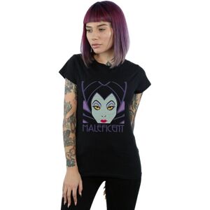 Disney Women's Maleficent Cropped Head Cotton T-Shirt in Black Size: 2XL Black 2XL Disney Women's Maleficent Cropped Head Cotton T-Shirt in Black Size: 2XL Black 2XL