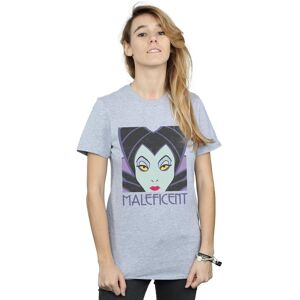 Disney Women's Maleficent Cropped Head Cotton Boyfriend T-Shirt in Grey Size: Small Grey S Disney Women's Maleficent Cropped Head Cotton Boyfriend T-Shirt in Grey Size: Small Grey S
