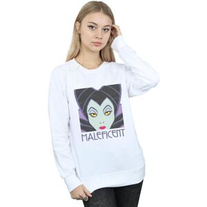 Disney Women's Maleficent Cropped Head Sweatshirt in White Size: Large White L Disney Women's Maleficent Cropped Head Sweatshirt in White Size: Large White L