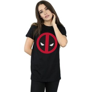 Marvel Women's Deadpool Large Clean Logo Cotton Boyfriend T-Shirt in Black Size: Small Black S Marvel Women's Deadpool Large Clean Logo Cotton Boyfriend T-Shirt in Black Size: Small Black S