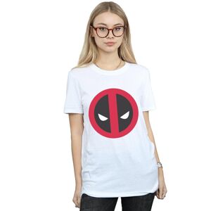 Marvel Women's Deadpool Large Clean Logo Cotton Boyfriend T-Shirt in White White L Marvel Women's Deadpool Large Clean Logo Cotton Boyfriend T-Shirt in White White L