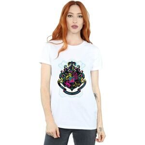 Harry Potter Women's Hogwarts Crest Cotton Boyfriend T-Shirt in White Size: Medium White M Harry Potter Women's Hogwarts Crest Cotton Boyfriend T-Shirt in White Size: Medium White M