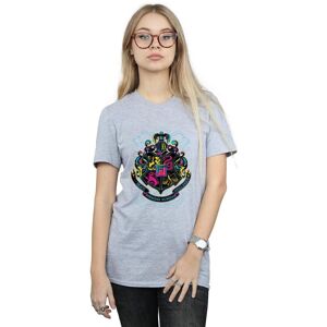 Harry Potter Women's Hogwarts Crest Cotton Boyfriend T-Shirt in Grey Size: Medium Grey M Harry Potter Women's Hogwarts Crest Cotton Boyfriend T-Shirt in Grey Size: Medium Grey M