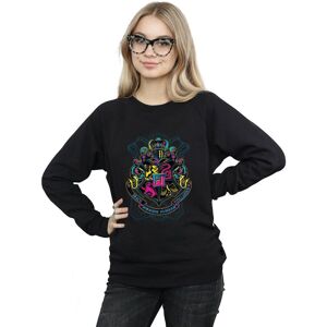 Harry Potter Women's Neon Hogwarts Crest Sweatshirt in Black Size: 2XL Black 2XL Harry Potter Women's Neon Hogwarts Crest Sweatshirt in Black Size: 2XL Black 2XL