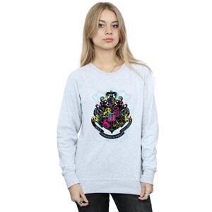 Harry Potter Women's Neon Hogwarts Crest Sweatshirt in Grey Size: 2XL Grey 2XL Harry Potter Women's Neon Hogwarts Crest Sweatshirt in Grey Size: 2XL Grey 2XL
