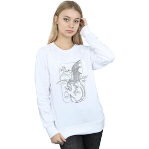 Harry Potter Women's Dragon Line Art Sweatshirt in White Size: XL White XL Harry Potter Women's Dragon Line Art Sweatshirt in White Size: XL White XL