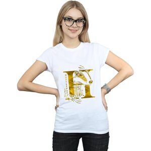 Harry Potter Women's Hufflepuff Badger Cotton T-Shirt in White Size: Medium White M Harry Potter Women's Hufflepuff Badger Cotton T-Shirt in White Size: Medium White M
